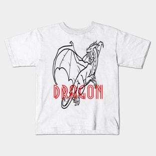 Comic Cartoon Dragon Design Kids T-Shirt
